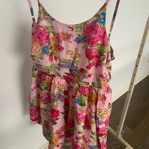 Floral dressed zip up (slightly damaged)